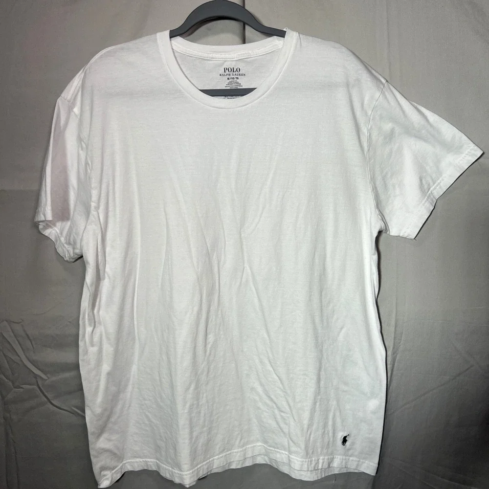 Polo Ralph Lauren T-Shirt Men XL White Crewneck Tee Embroidered‎ Pony